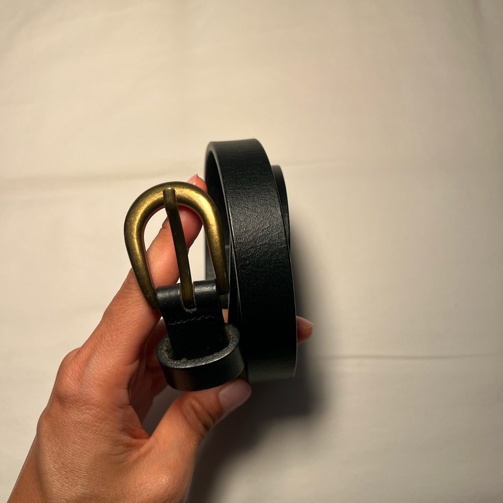Levi's Black Belt with Gold Buckle